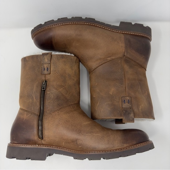 Ross & Snow Leather Shearling Boots